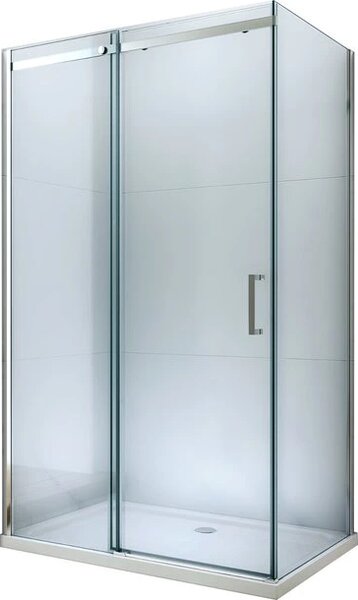 Mexen Omega, cabină de duș cu 3 pereți cu ușă glisantă 150 (uşă) x 100 (perete) cm, sticlă transparentă de 8 mm, profil cromat, 825-150-100-01-00-3S