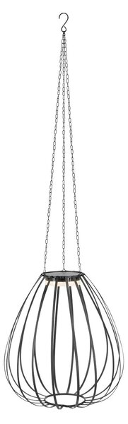 Markslöjd Lampă suspendată LED solară Ovia, Ø 42 cm, negru, IP44, dimabil, reglabil, Negru, Metal, Scandinavă