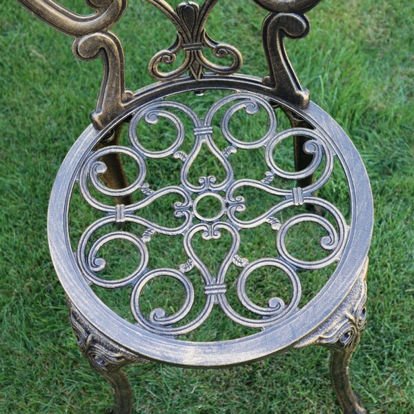 Scaun grădină aluminiu Carina, negru-auriu