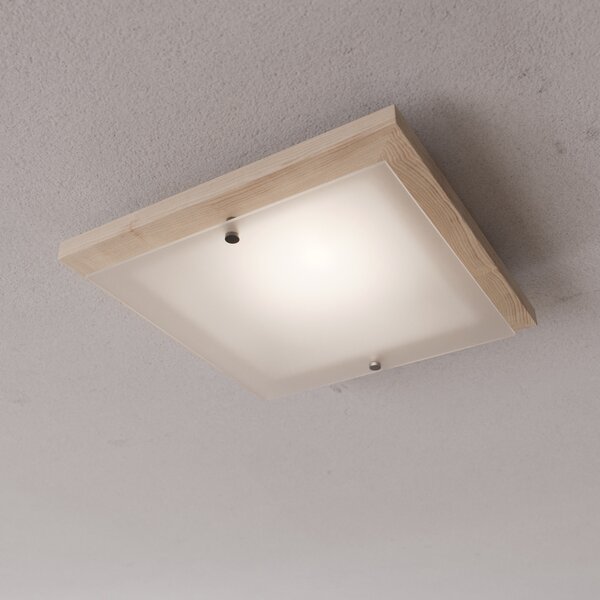 Envostar Kerio plafonieră, 35x35 cm, pin natural, reglabil, Lemn, Camera de zi / sufragerie, Lemn, Modern