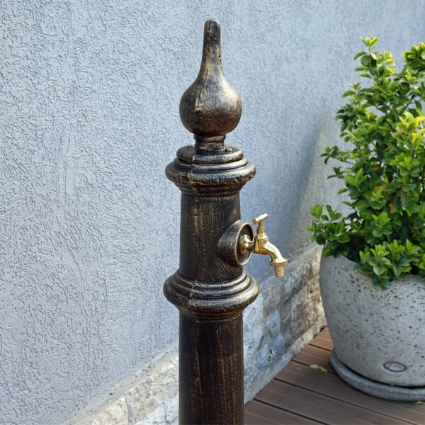 Cișmea de grădină aluminiu Flora, negru-auriu