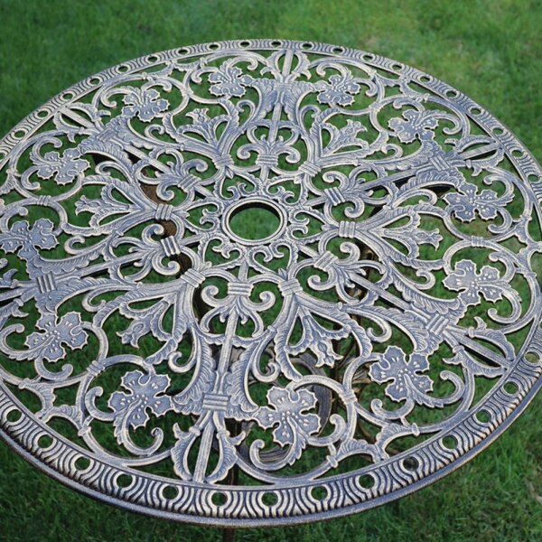Masă grădină aluminiu Carina, negru-auriu
