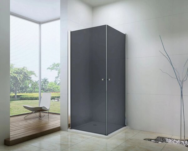 Cabină de duș Mexen Pretoria DUO 70x70cm, sticlă 6mm, profil crom-sticlă gri, 852-070-070-02-40