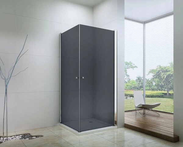 Cabină de duș Mexen Pretoria DUO 70x70cm, sticlă 6mm, profil crom-sticlă gri, 852-070-070-02-40