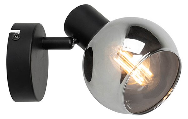 Spotlight inteligent pentru plafon negru cu sticlă fumurie cu Wi-Fi P45 - Vidro