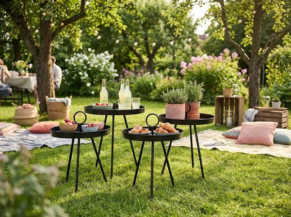 Masuta de gradina SIRVON metalica 50x70 cm, neagra