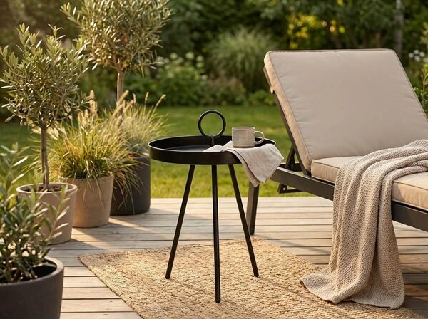 Masuta de gradina SIRVON metalica 50x70 cm, neagra