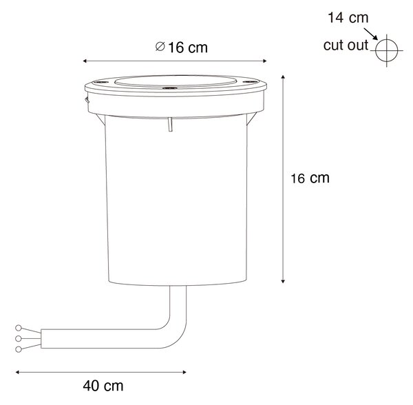 Proiector modern de sol pentru exterior negru AR70 reglabil IP65 - Delux
