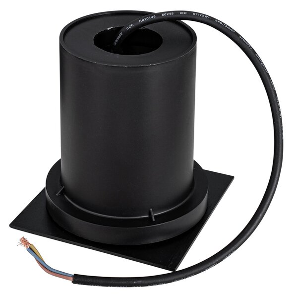 Set de 4 spoturi de exterior negre pătrate reglabile IP65 - Delux