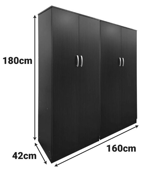 Dulap cu 4 usi, Athos I, V1, Wenge, 160x42x180 cm