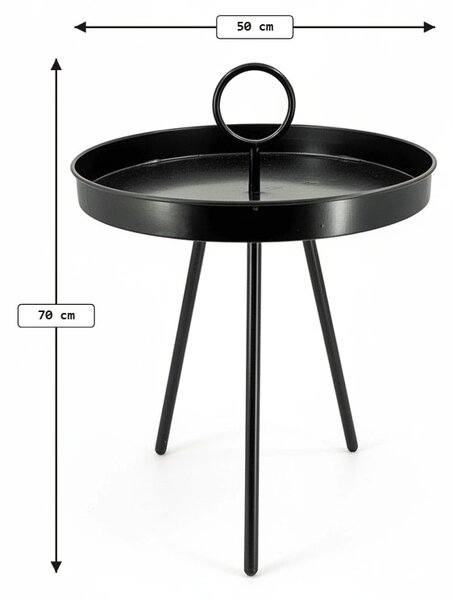 Masuta de gradina SIRVON metalica 50x70 cm, neagra