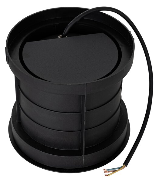 Set de 3 spoturi moderne de sol negre cu 3 lumini IP65 - Tribus