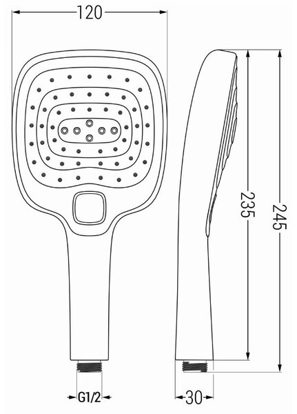 Accesorii Mexen - Set duș de mână cu 1 punct R-17, negru, 785176052-70