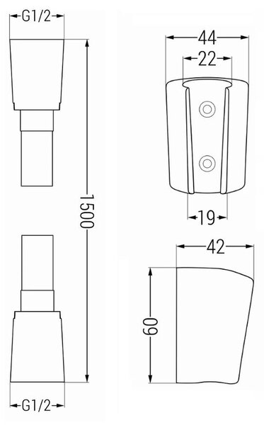 Accesorii Mexen - Set de duș manual 1 punct R-45, auriu, 785456052-50