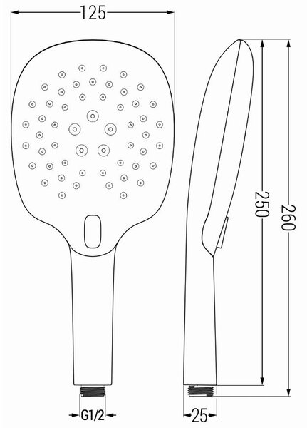 Accesorii Mexen - Set de duș manual 1 punct R-22, negru, 785226052-70