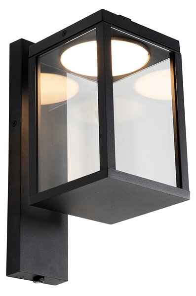 Lampa de perete exterioara neagra cu LED si senzor de crepuscul - Ferdinand