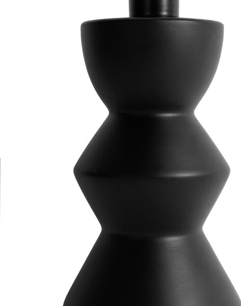 Lampa de masă de design cu abajur din catifea neagră verde cu auriu 35 cm - Alisia