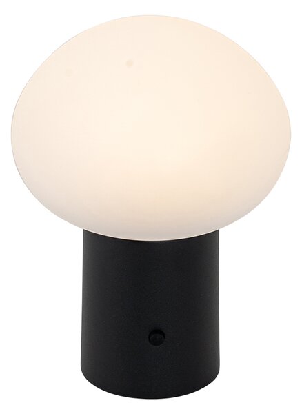 Set de 2 lămpi de masă LED reîncărcabile ciupercă negru - Louise