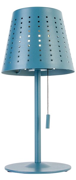 Set de 2 lămpi de masă albastre incluzând LED-uri reîncărcabile și solare cu dimmer cu 3 trepte - Ferre