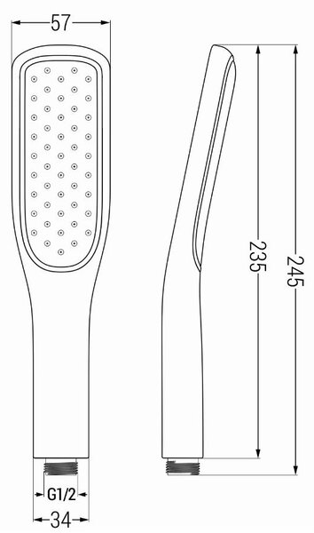 Accesorii Mexen - Set duș de mână cu 1 punct R-49, alb/auriu, 785496052-25
