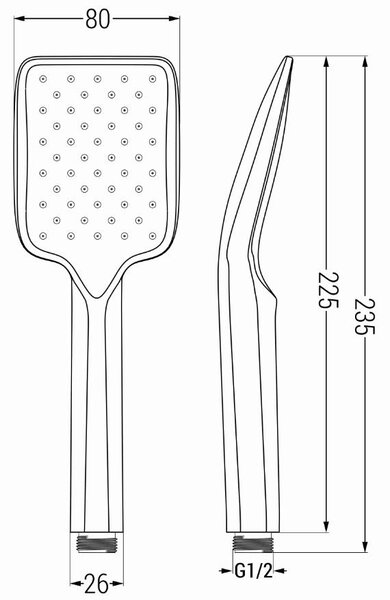 Accesorii Mexen - Set duș de mână cu 1 punct R-62, grafit, 785626052-66