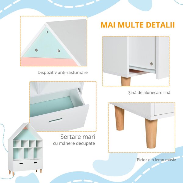 HOMCOM, dulap casuta, certificare netoxica, 82x30x126 cm | Aosom Romania