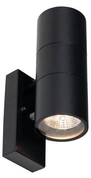 Aplică de exterior neagră cu 2 lumini AR70 cu senzor lumină-întuneric - Duo