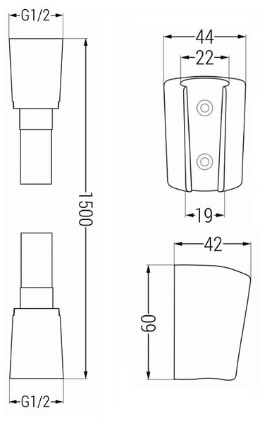 Accesorii Mexen - Set duș de mână cu 1 punct R-77, auriu, 785776052-50