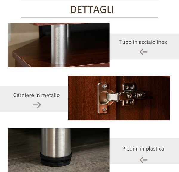 Mobilier pentru TV HOMCOM, 2 rafturi, 120x39.5x52cm, maro | Aosom Romania