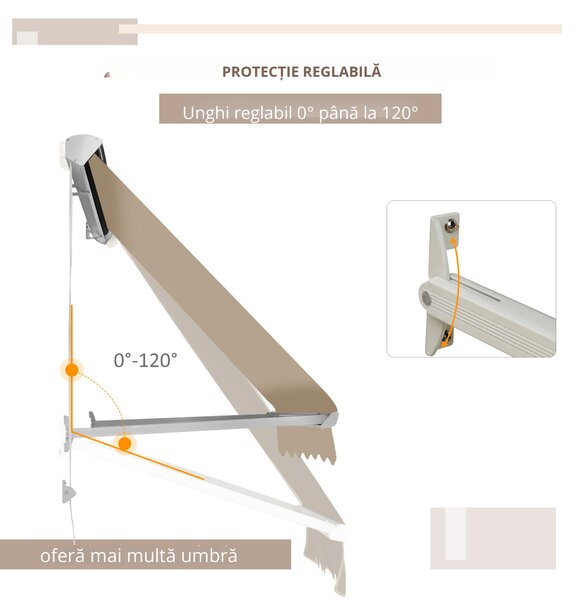 Outsunny Perdea de Soare Rulanta de Perete Bej, 180x70cm | Aosom Romania