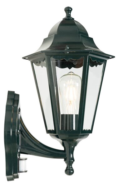 Lanterna de perete de exterior verde inchis cu senzor de miscare IP44 - New Orleans sus