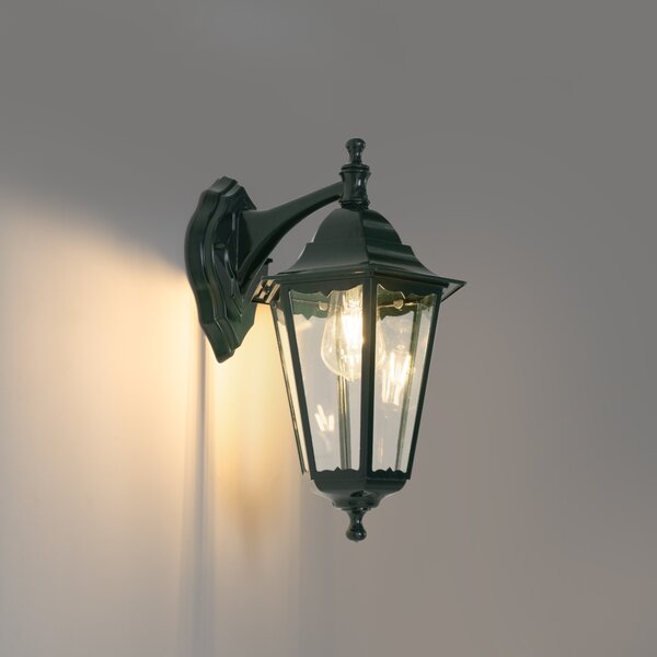 Lanterna clasica de perete de exterior verde inchis IP44 - New Orleans jos