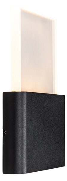 Aplică de perete pentru exterior neagră cu LED inclusă cu numere de casă IP54 - Kandi
