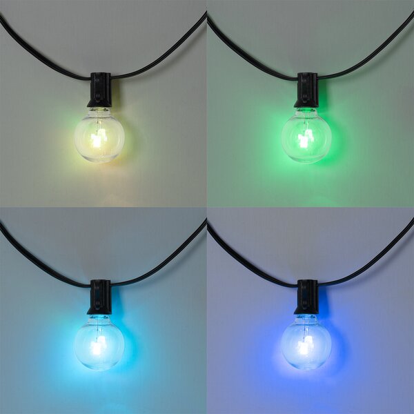 Ghirlandă de lumini exterioare 10m cu LED 10 lumini RGBW solare - Russell