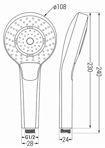 Accesorii Mexen - set dus de mana Oval R-05, 3 functii, auriu, 785056052-50