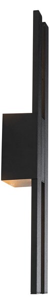 Aplică de perete exterioară modernă neagră cu LED 2 lumini IP54 - Jamal