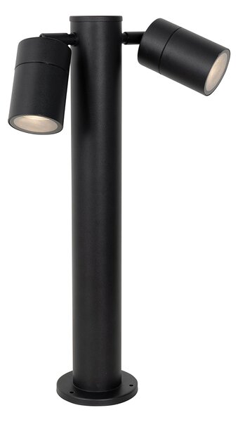 Lampă de exterior cu picior negru 45 cm IP44 reglabilă cu 2 lumini - Duo