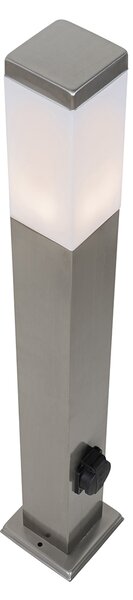 Lampă de exterior din oțel 80 cm cu priză IP44 - Malios