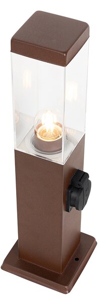 Lampă de exterior maro ruginiu 45 cm cu priză IP44 - Malios