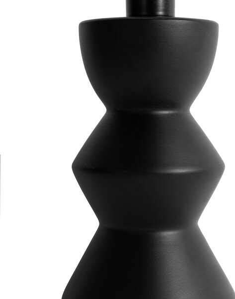 Lampă de masă de design cu abajur din catifea neagră Taupe cu auriu 35 cm - Alisia