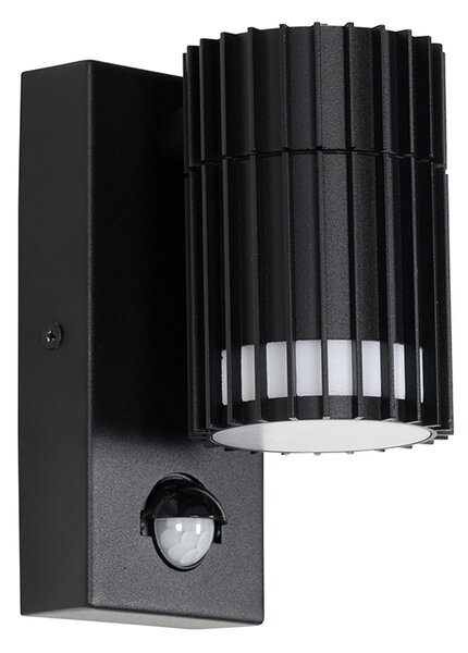 Lampa de perete exterioara de design neagra cu senzor de miscare IP44 - Boris