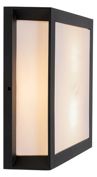 Aplică modernă de perete pentru exterior negru cu 2 lumini IP44 - Jeffrey