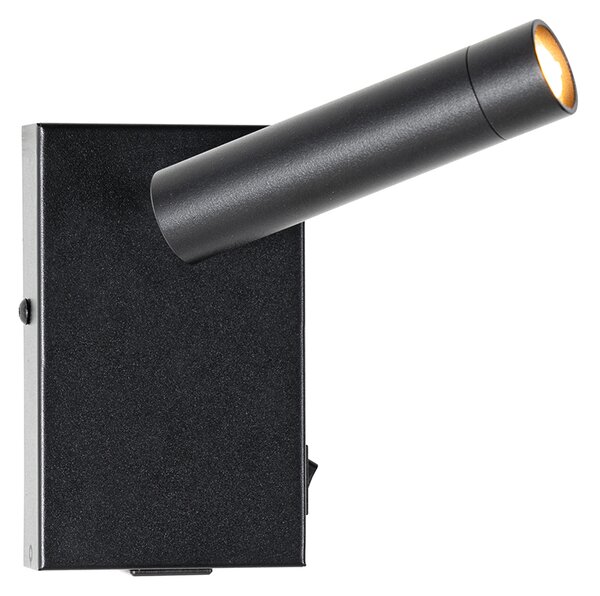 Lampa de perete moderna neagra cu USB reglabil - Croft