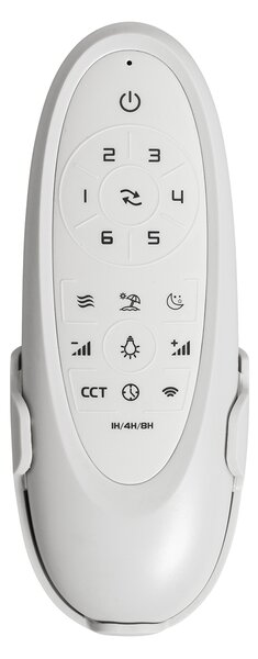 Ventilator de tavan de exterior alb cu imprimeu de lemn 91,3 cm, inclusiv LED cu dimmer cu telecomandă IP44 - Toledo