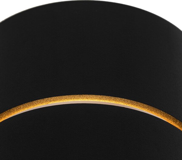 Lampa de perete inteligenta neagra cu interior auriu incluzand WiFi G9 - Ria
