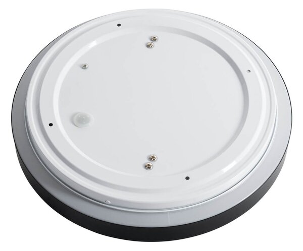 Plafonieră modernă neagră cu alb 35 cm cu 2 lumini IP44 - Walden
