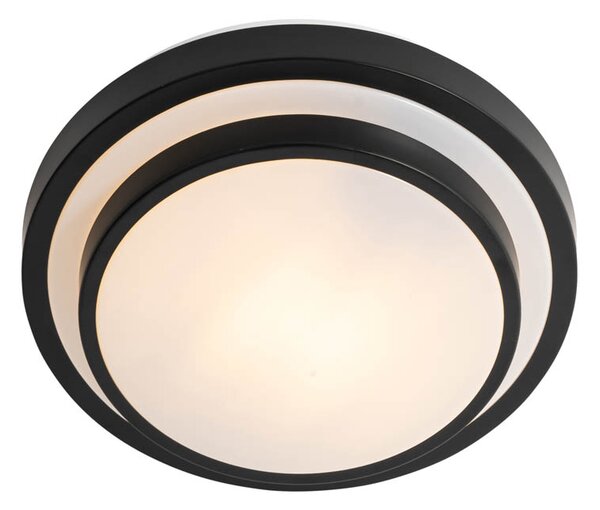 Plafonieră modernă neagră cu alb 25 cm IP44 - Walden