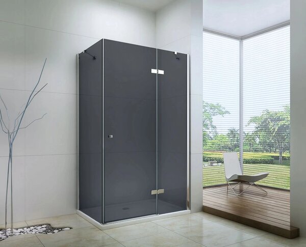 Mexen Roma, cabina de dus 70 (usa) x 50 (perete) cm, sticla gri 6mm, profil cromat, 854-070-050-01-40