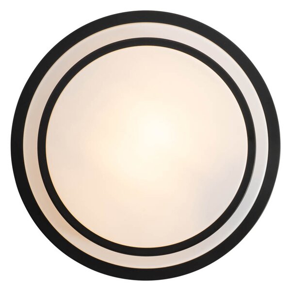 Plafonieră modernă neagră cu alb 25 cm IP44 - Walden