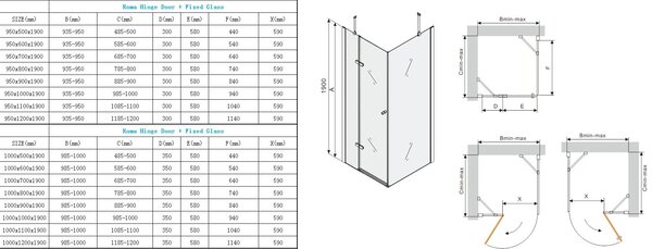 Mexen Roma, cabina de dus 70 (usa) x 50 (perete) cm, sticla gri 6mm, profil cromat, 854-070-050-01-40